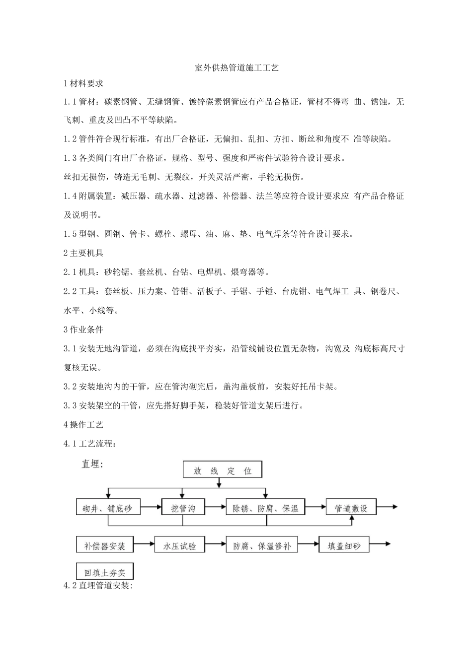 室外供热管道施工工艺_第1页