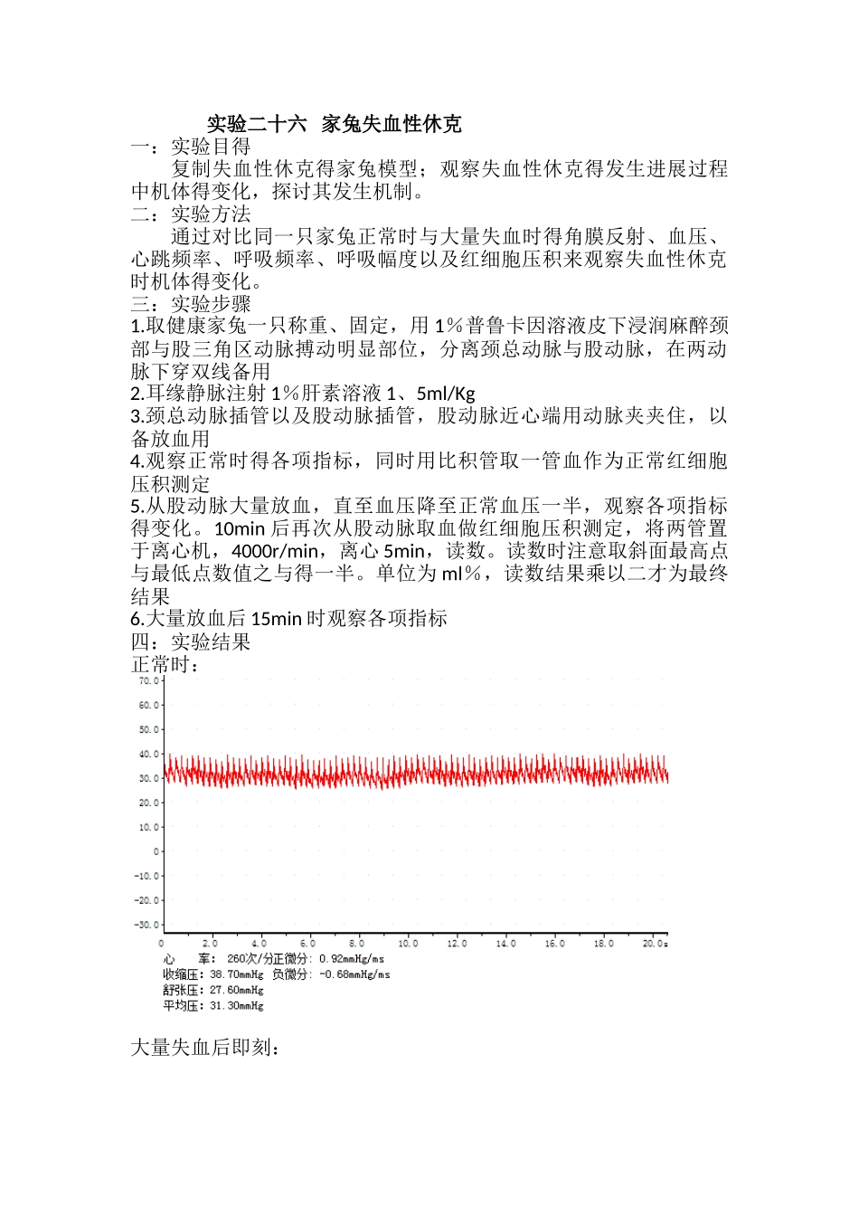 家兔失血性休克实验报告_第1页