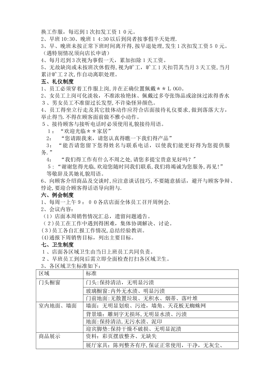 家居店面管理制度全_第2页