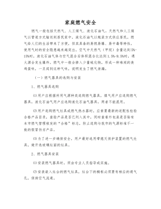 家庭燃气安全