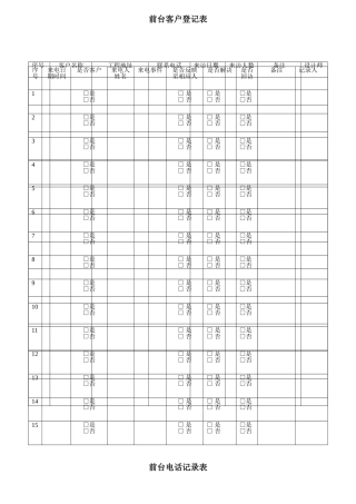 家装公司客户管理常用表格