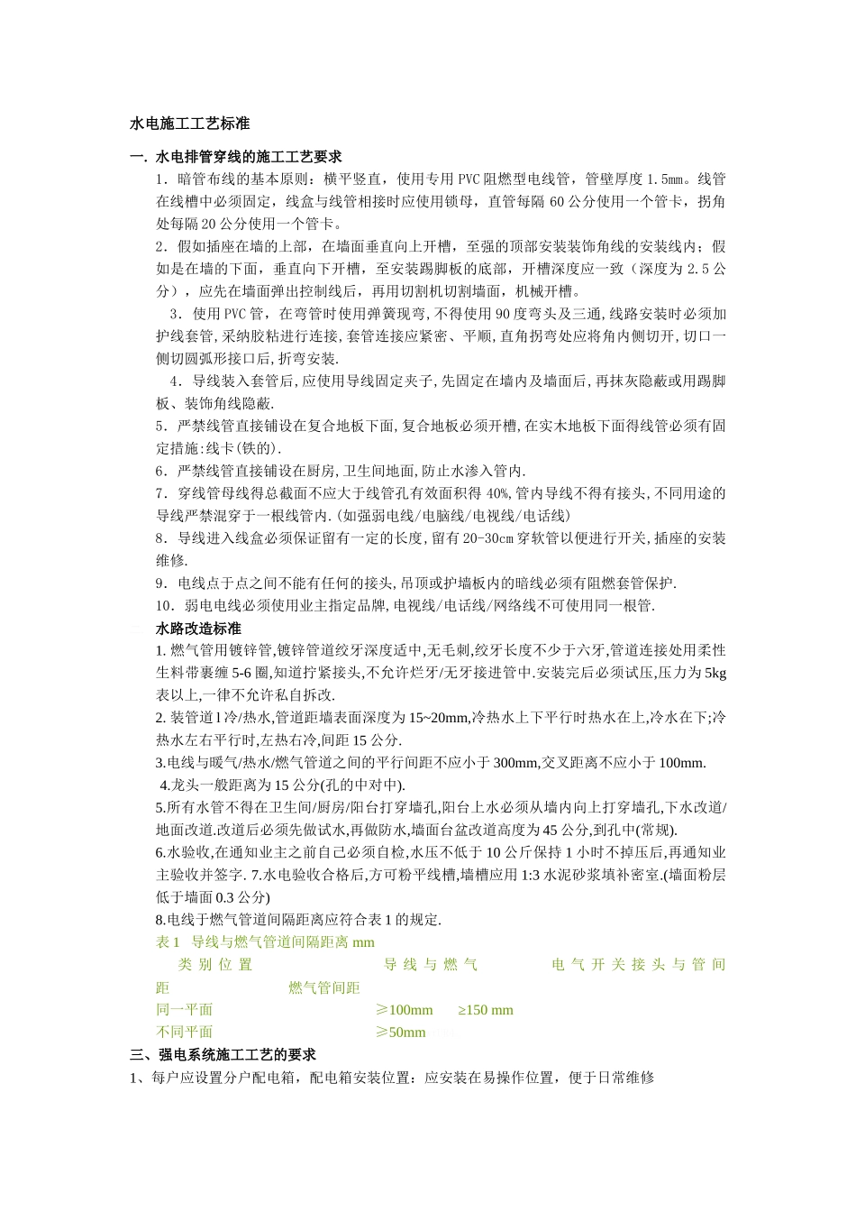 家装水电施工工艺标准_第1页