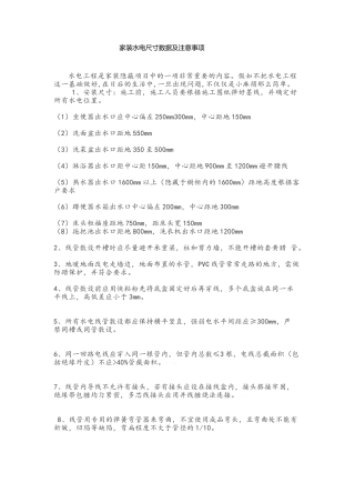 家装水电尺寸