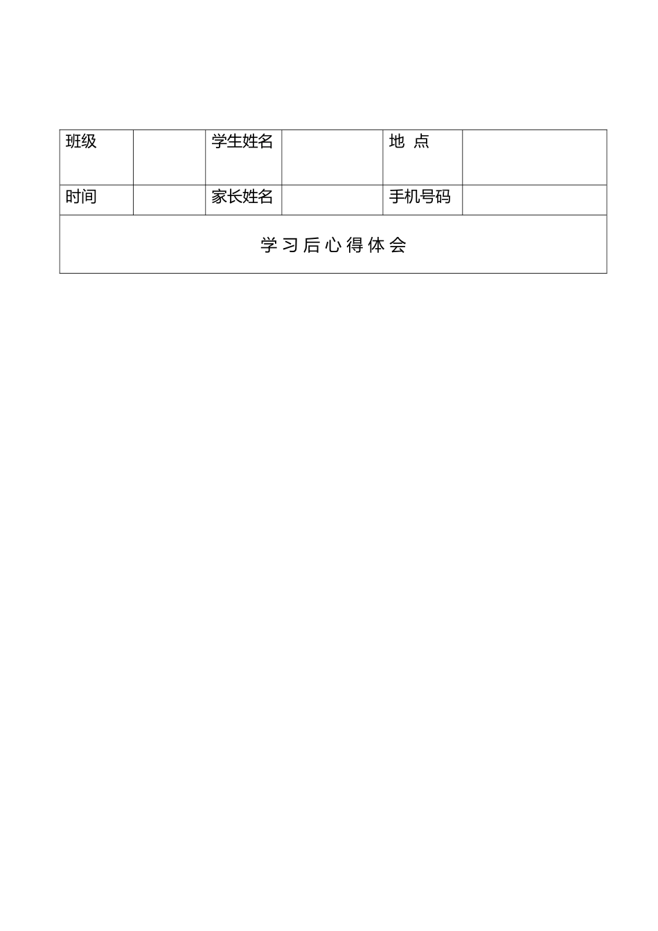 家长会专题讲座家长心得体会表_第2页