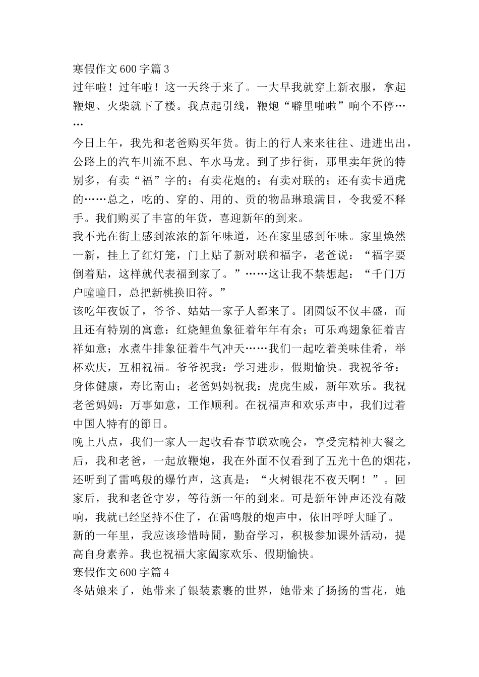 寒假作文600字通用7篇_第3页