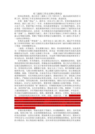 对三副的工作认识和心得体会