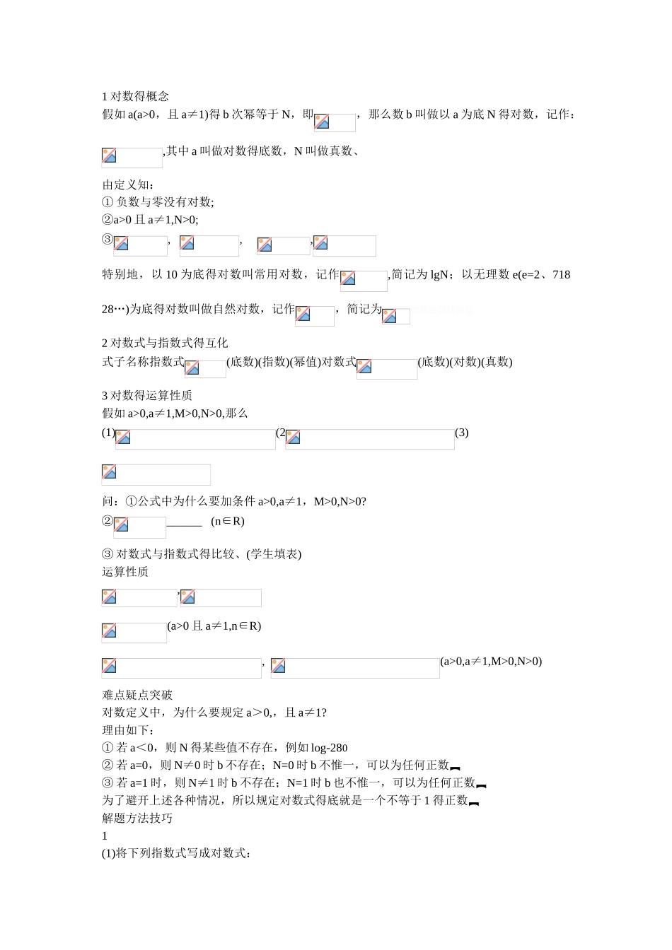 对数知识点整理_第1页