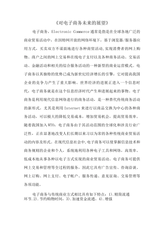 对电子商务未来的展望