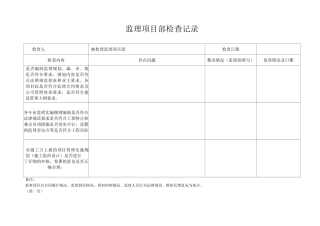 对监理项目部检查表