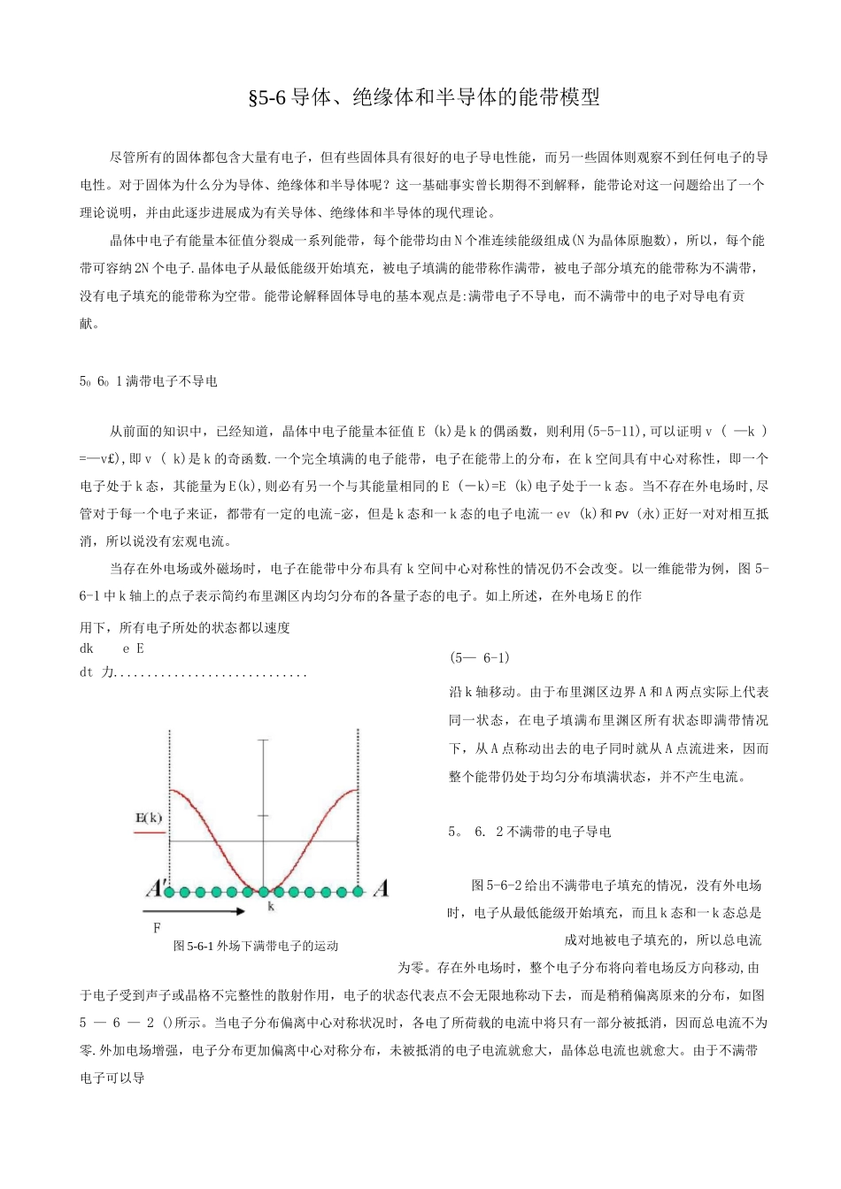 导体、绝缘体和半导体的能带模型_第1页