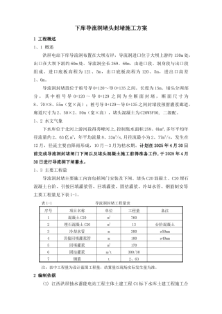 导流洞混凝土封堵施工方案