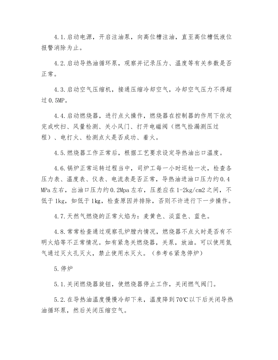 导热油载体燃气锅炉安全操作规程_第2页