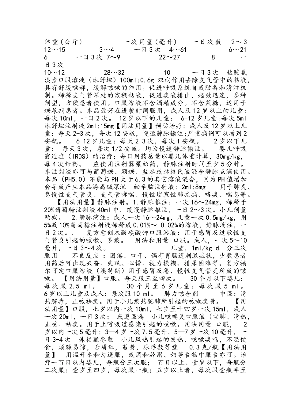 小儿常用药剂量_第3页
