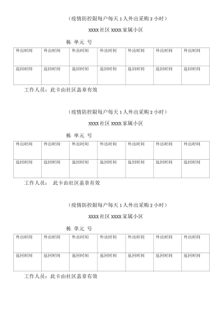 小区疫情通行证