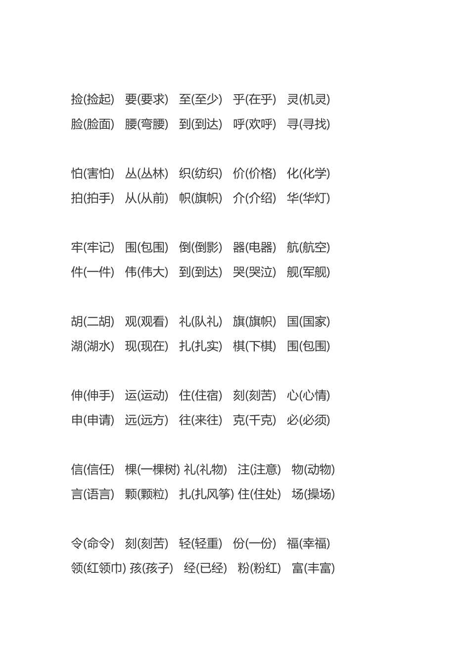 小学二年级语文形近字知识点_第3页