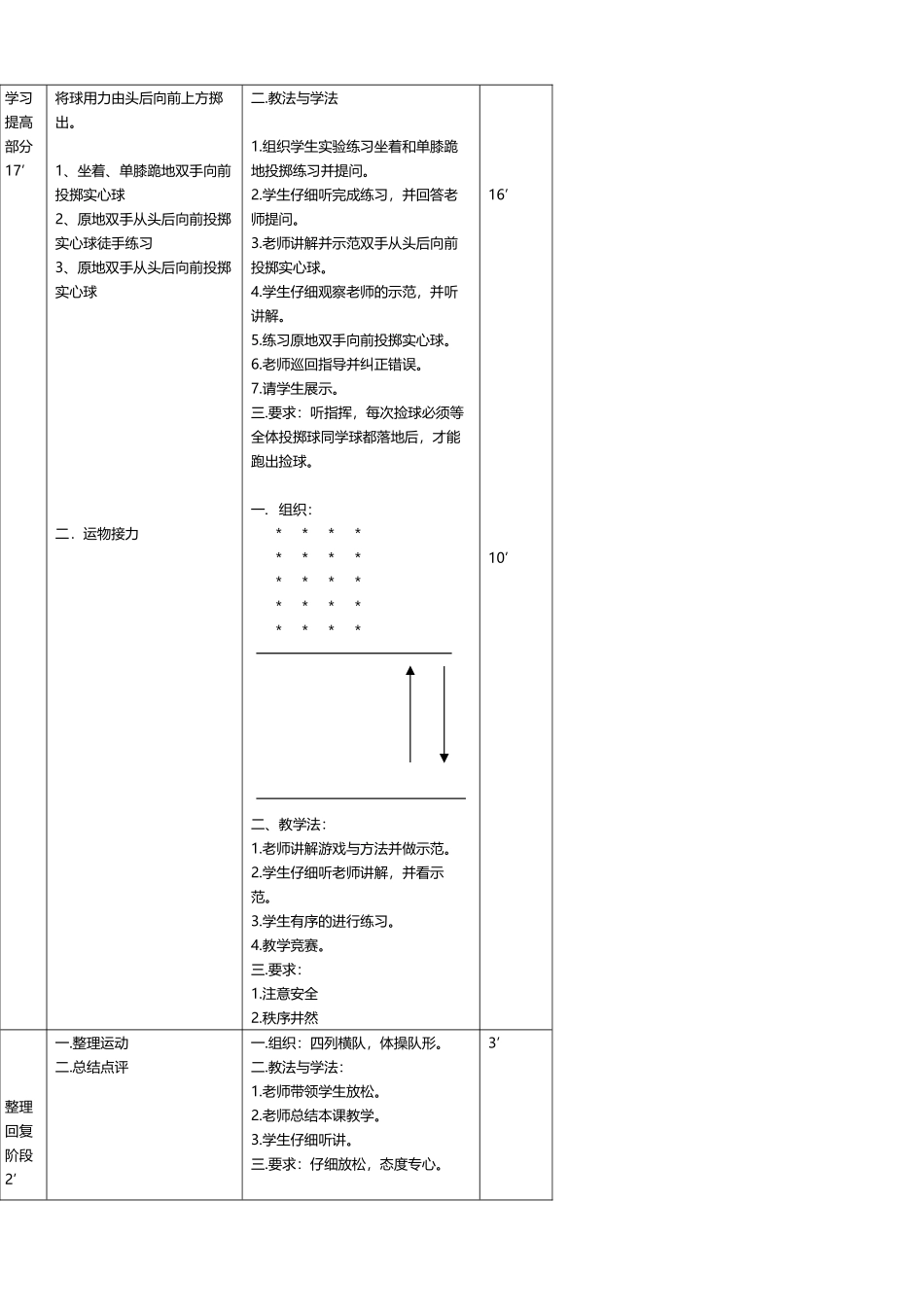 小学体育课投掷实心球教案_第3页