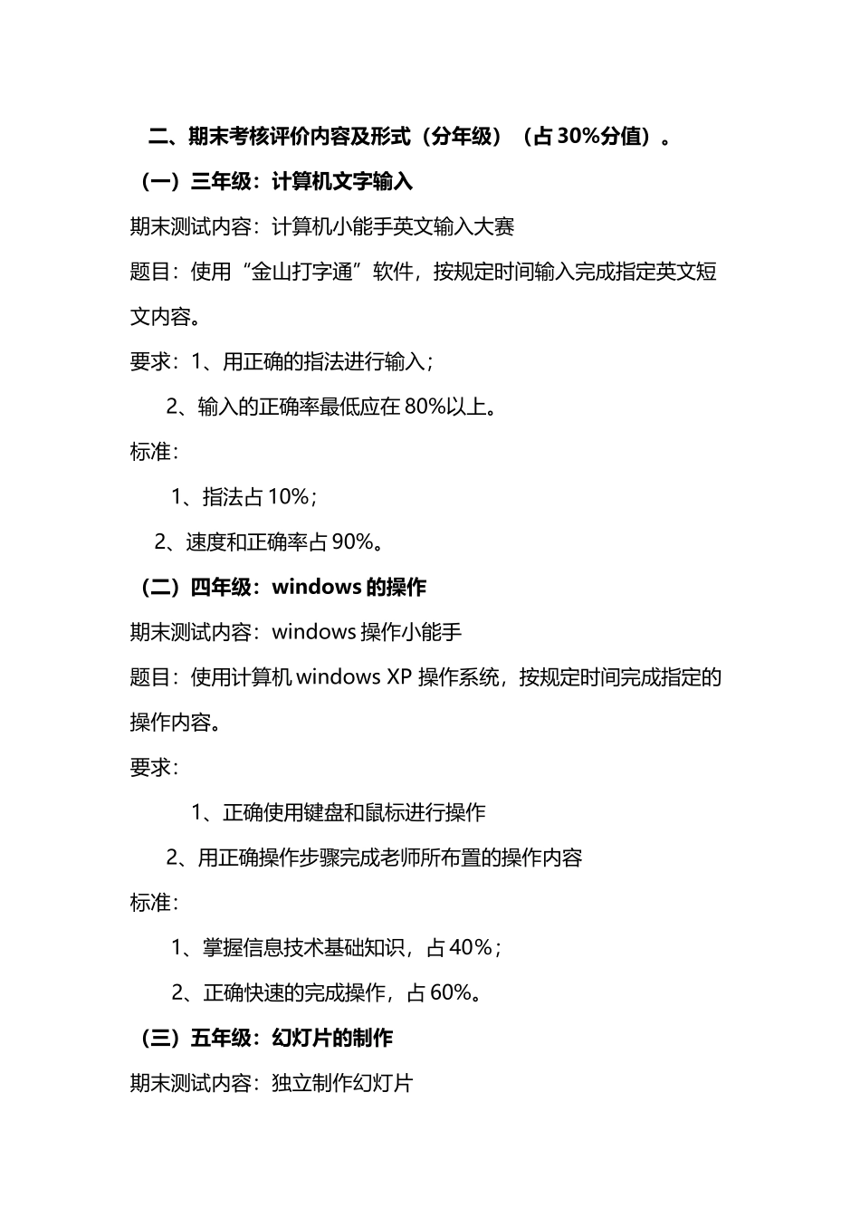 小学信息技术学科考核评价方案_第3页