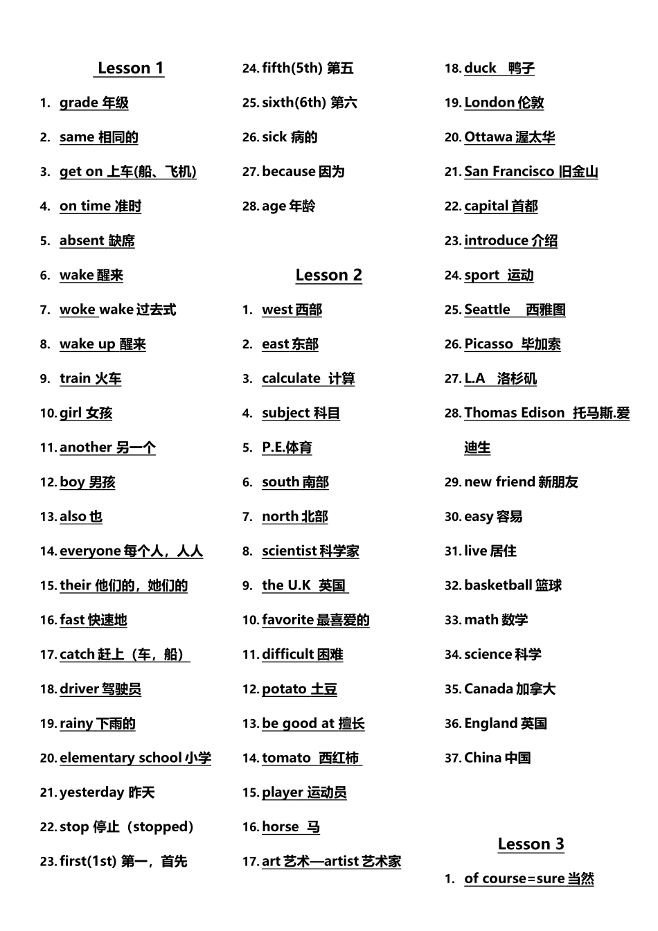 小学六年级英语上册单词表EEC_第2页