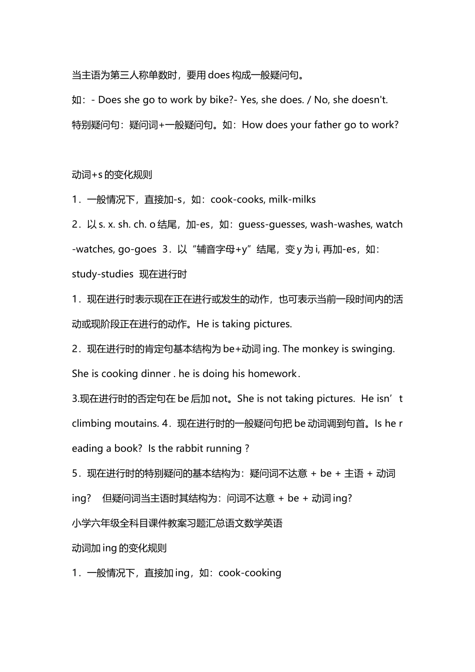 小学六年级英语语法和重点句型_第3页