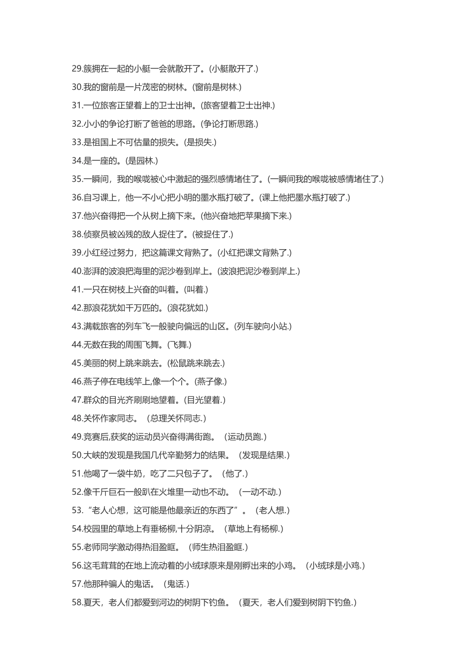 小学四年级缩句练习附答案_第3页