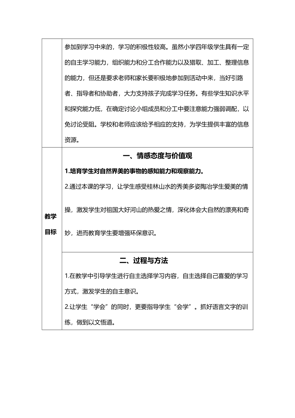 小学四年级语文教学设计方案_第3页