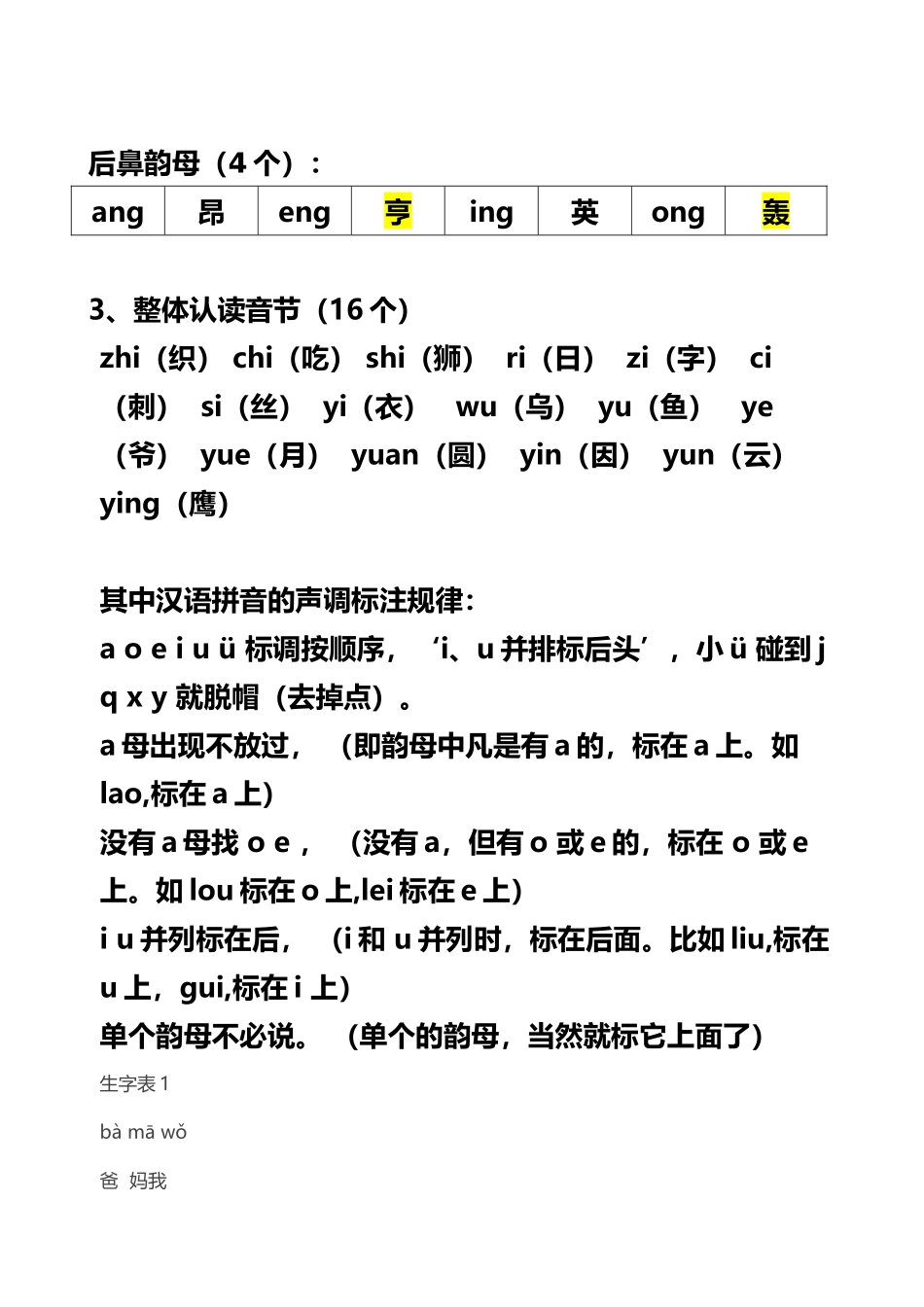 小学声母表和韵母表_第3页