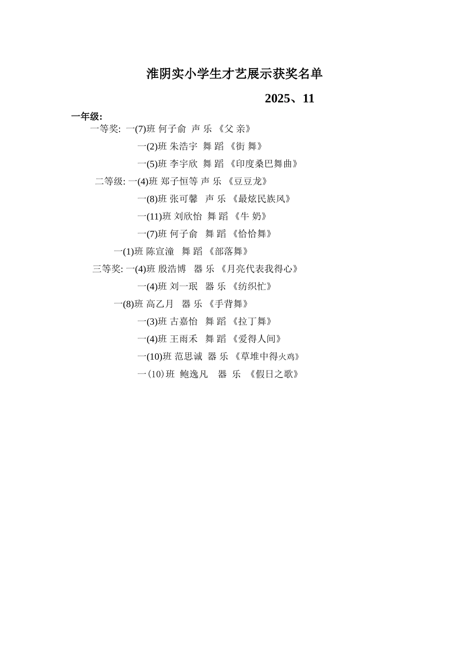 小学学生才艺展示活动工作简报_第3页
