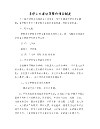 小学安全事故处置和报告制度