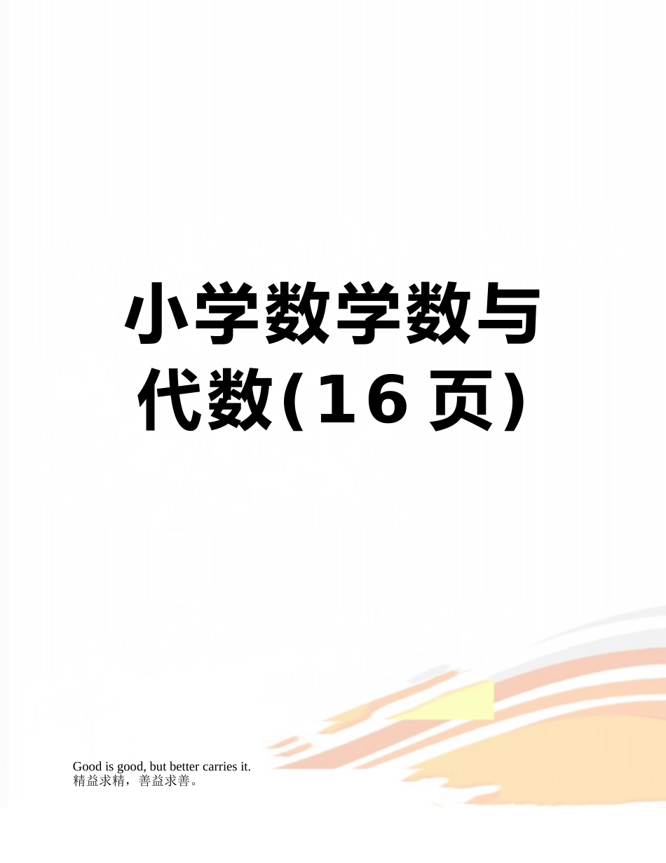 小学数学数与代数_第1页