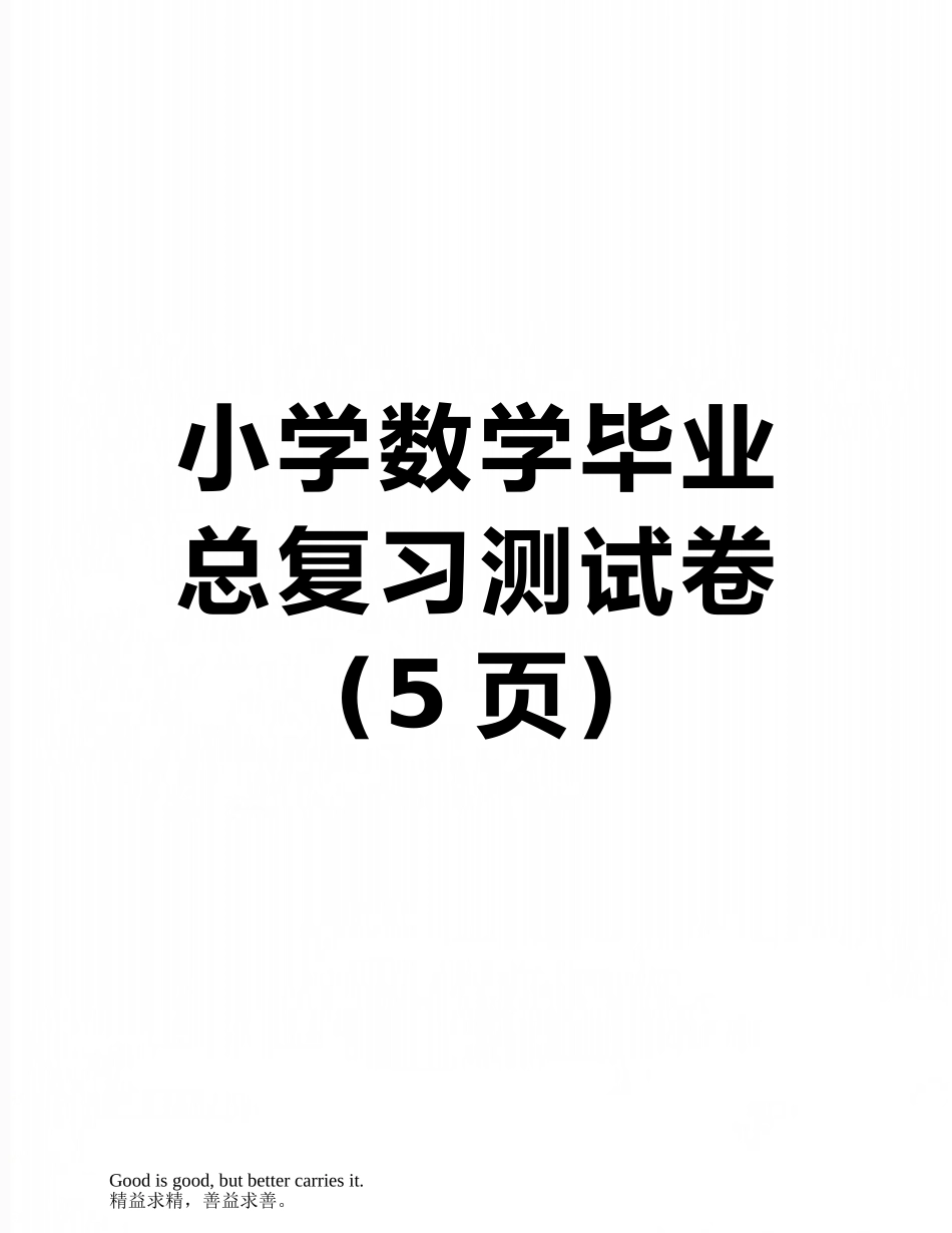 小学数学毕业总复习测试卷_第1页
