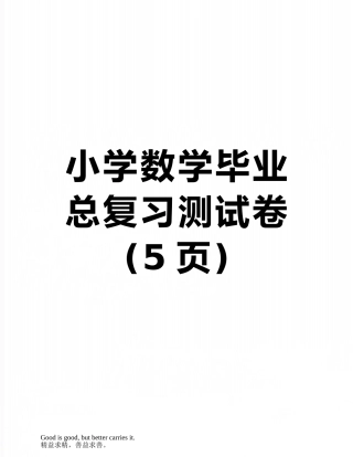 小学数学毕业总复习测试卷