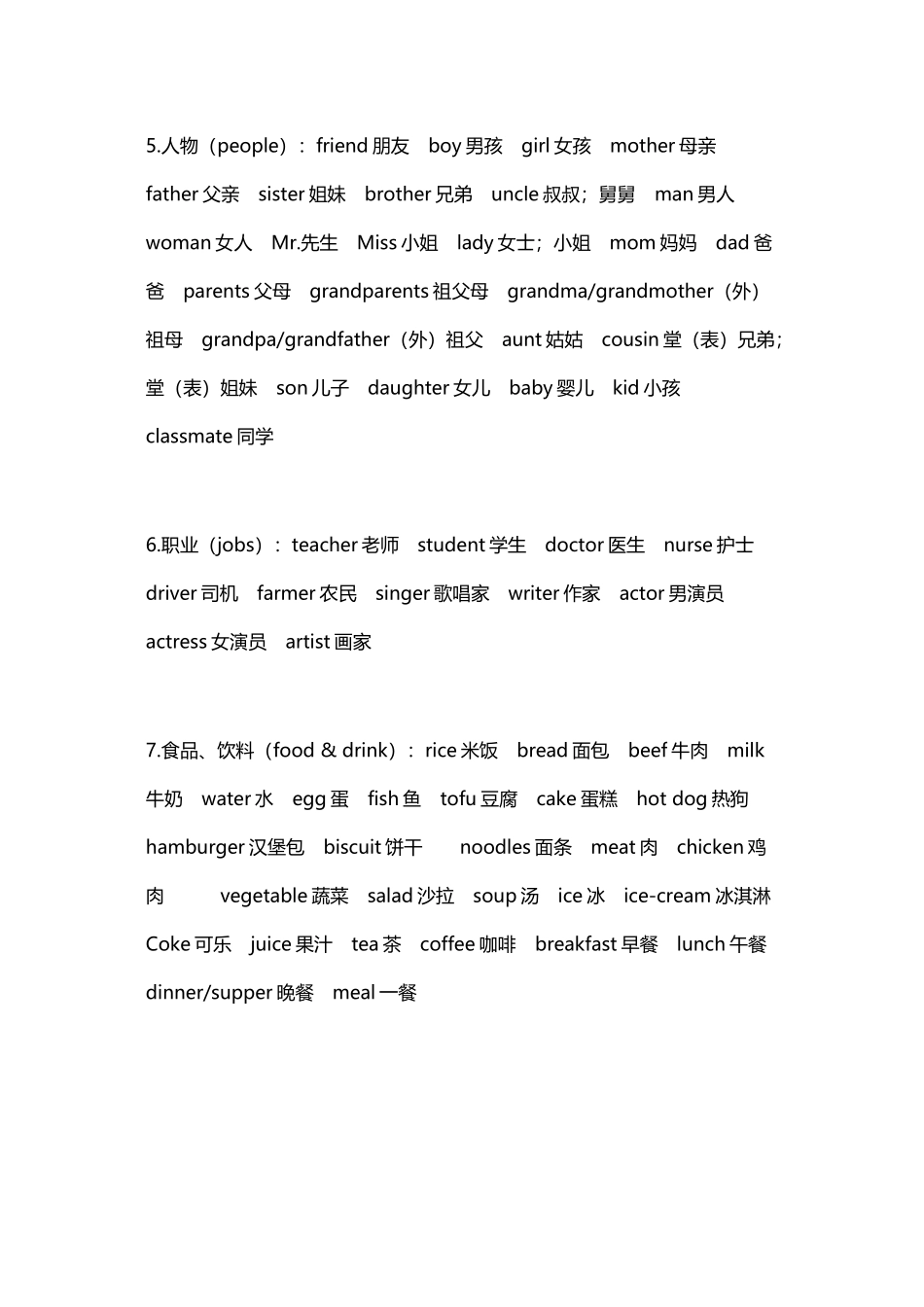 小学毕业班英语单词和句型总复习_第3页