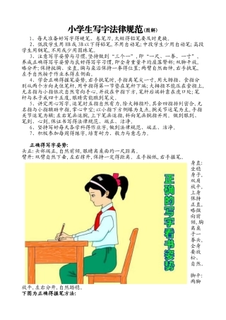 小学生写字规范