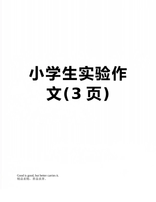 小学生实验作文