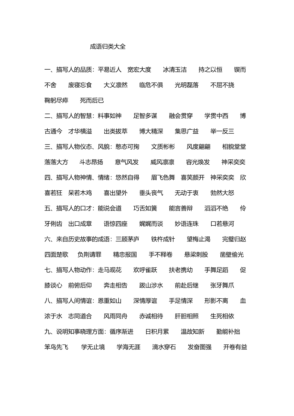 小学生成语归类大全_第2页