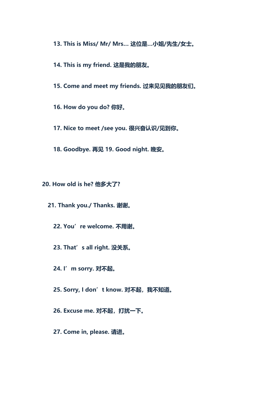 小学生日常英语口语对话100句_第3页