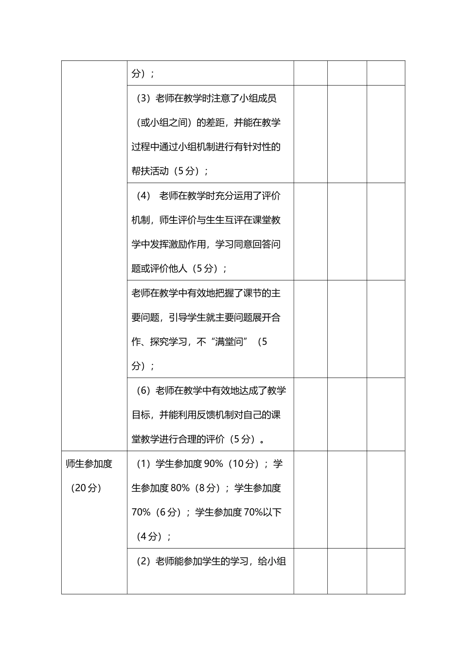 小学生课堂教学评价表_第3页