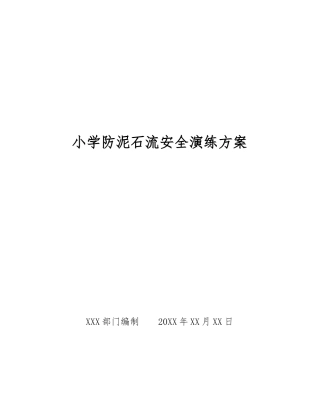 小学防泥石流安全演练方案