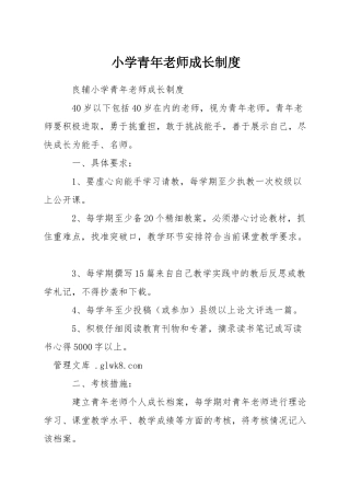 小学青年教师成长制度