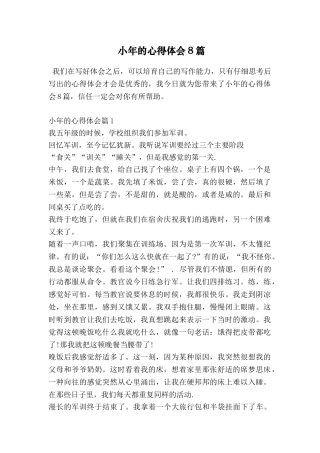 小年的心得体会8篇