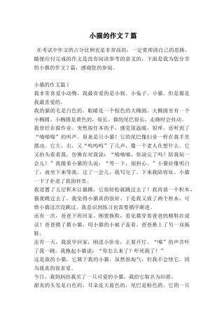 小猫的作文7篇
