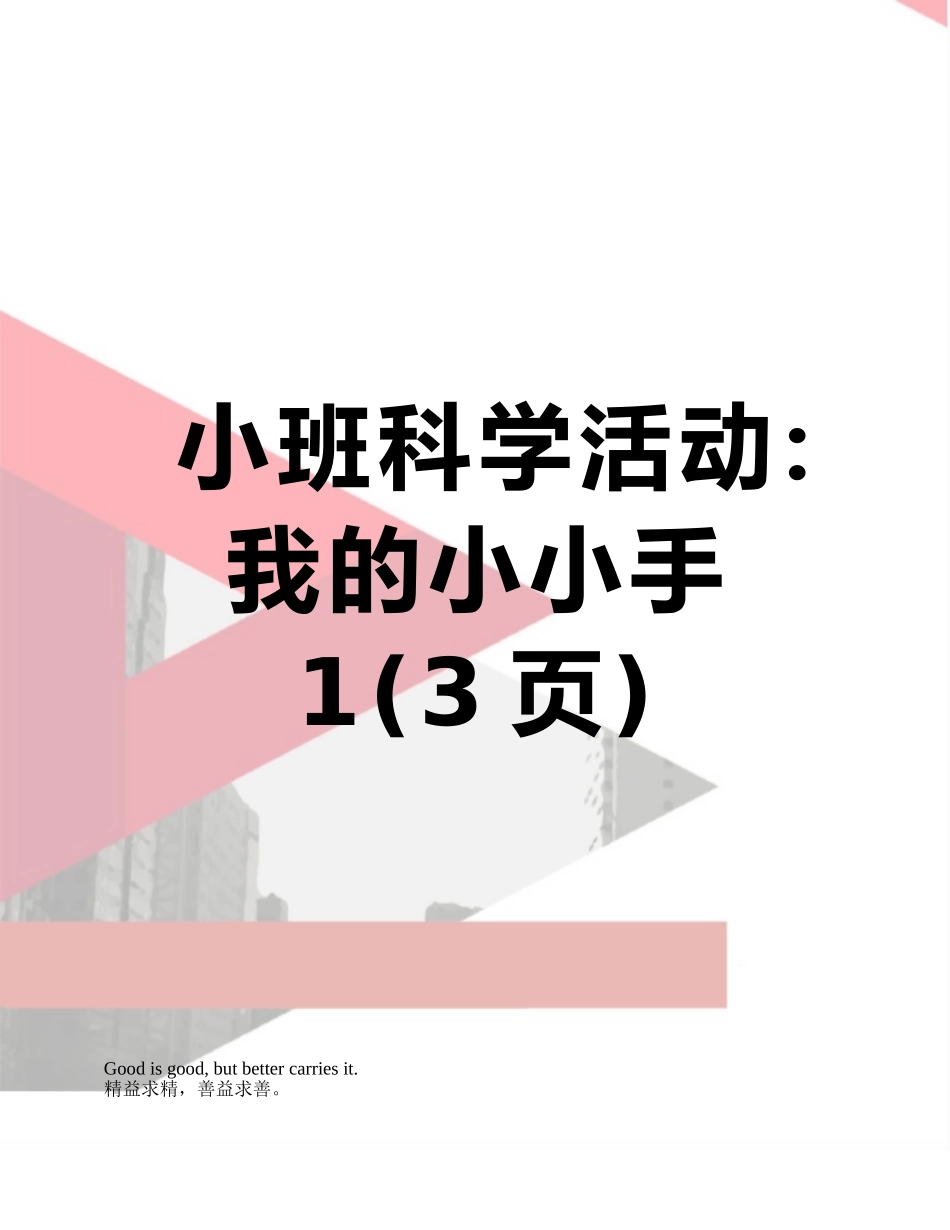 小班科学活动：我的小小手1_第1页