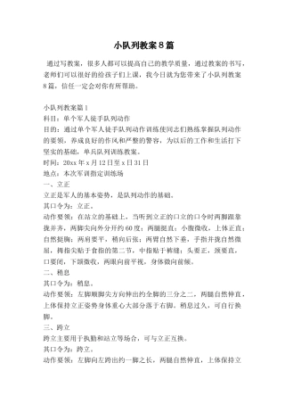 小队列教案8篇