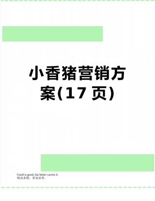 小香猪营销方案