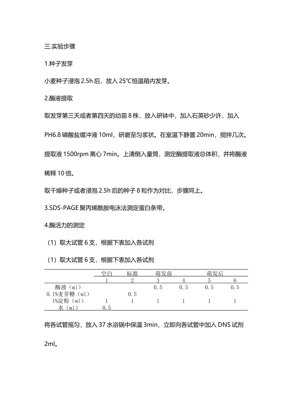 小麦萌发前后淀粉酶活力的比较_第3页