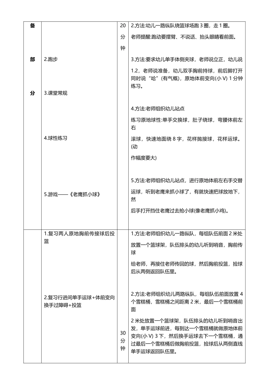 少儿篮球中班教案14_第3页