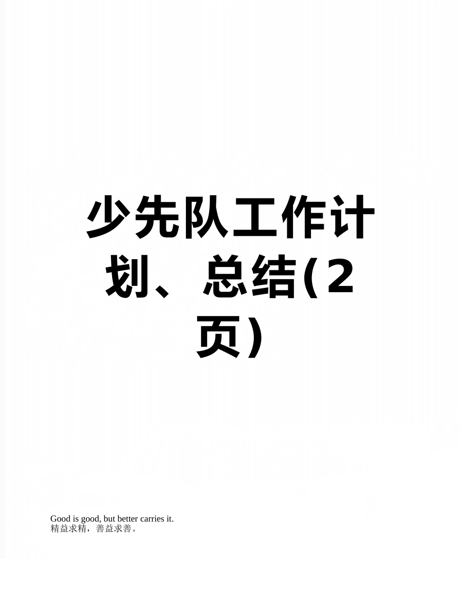 少先队工作计划、总结_第1页