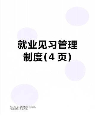 就业见习管理制度