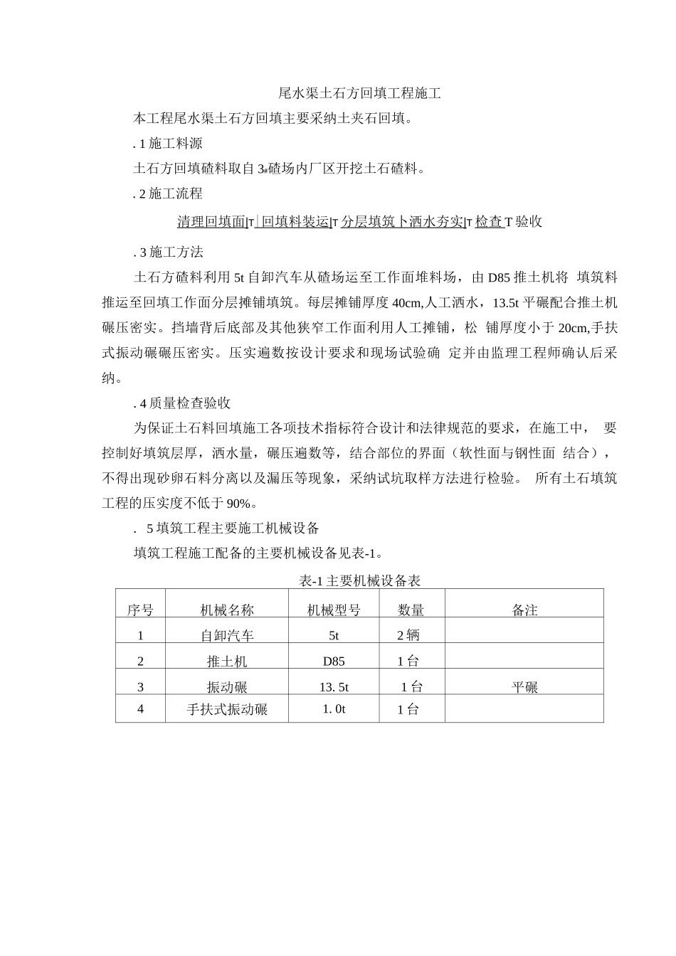 尾水渠土石方回填工程施工与砌体施工方案_第1页