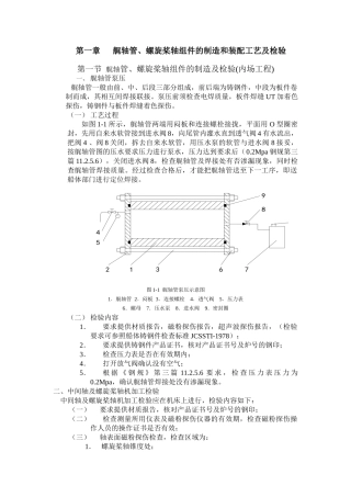尾管、尾轴组件的制造和装配工艺及检验